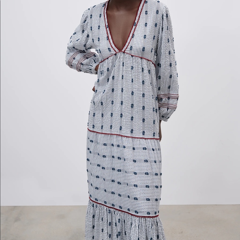 Zara Blue Striped Dress